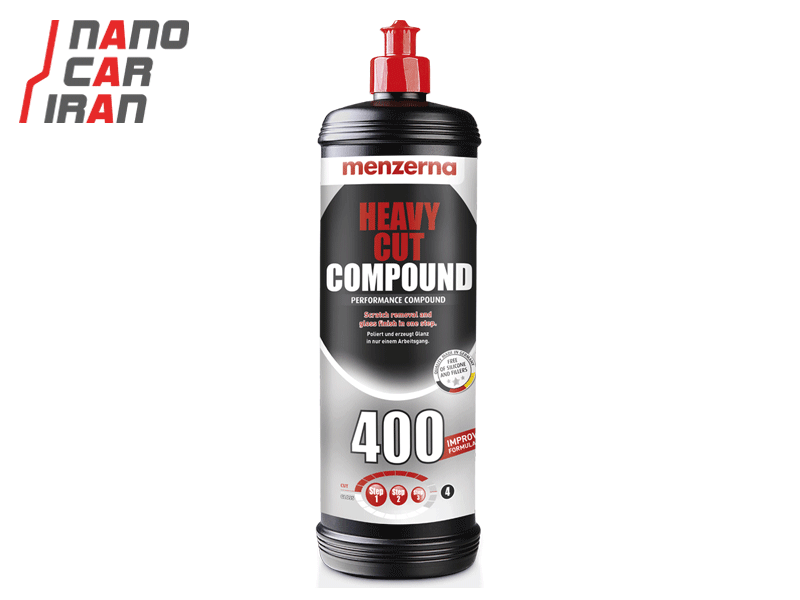 پوليش زبر منزرنا 1 لیتری با فرمول بهبود يافته مدل Menzerna Heavy Cut Compound 400 Improved Formula