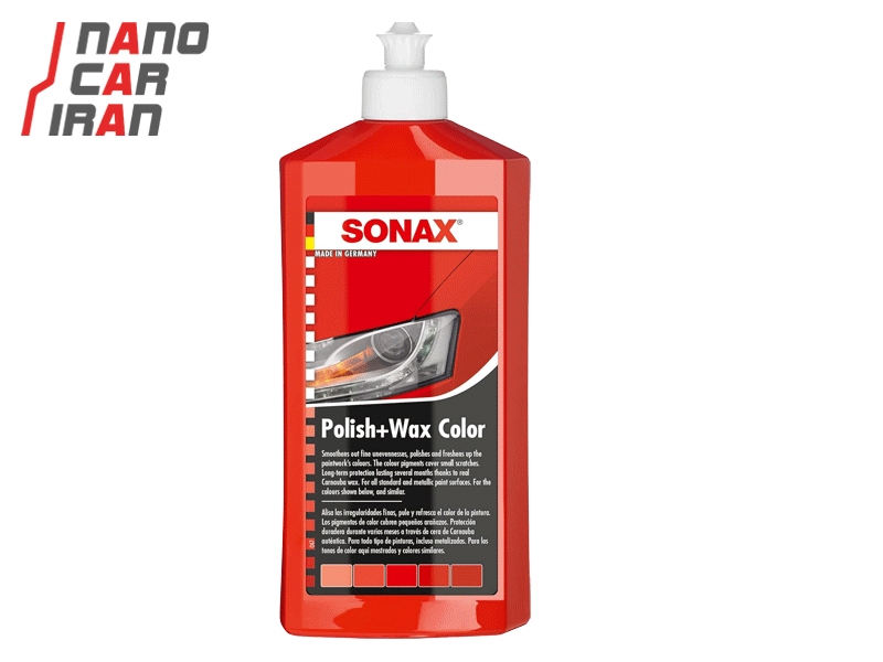 پولیش و واکس قرمز 500 میلی لیتر سوناکس مدل Sonax Polish & Wax Color Red 500ml