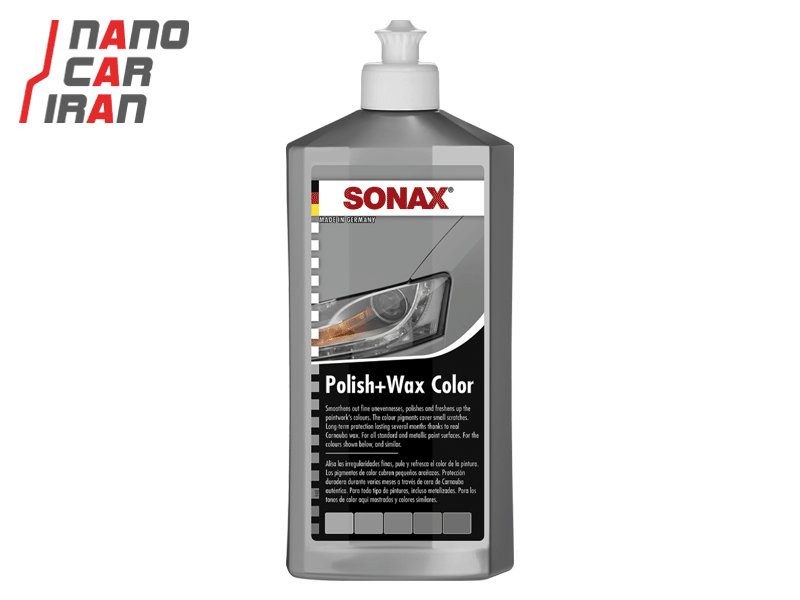 پولیش و واکس طوسی 500 میلی لیتری سوناکس مدل Sonax Polish & Wax Color Silver/Gray 500ml