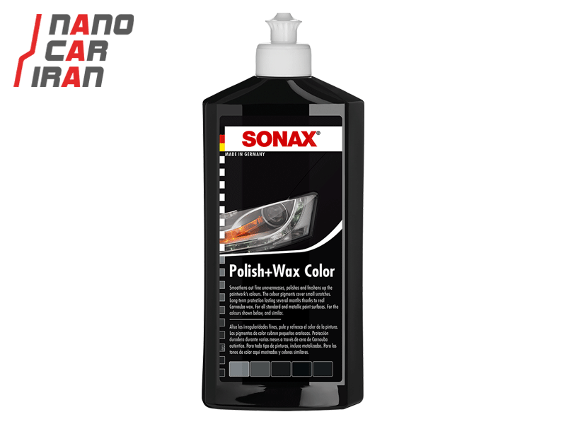 پولیش و واکس مشکی 500 میلی لیتری سوناکس مدل Sonax Polish & Wax Color Black 500ml