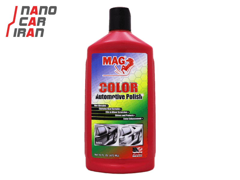 پولیش و واکس قرمز 473 میلی لیتری مگ مدل MAG Color Automative Polish Red