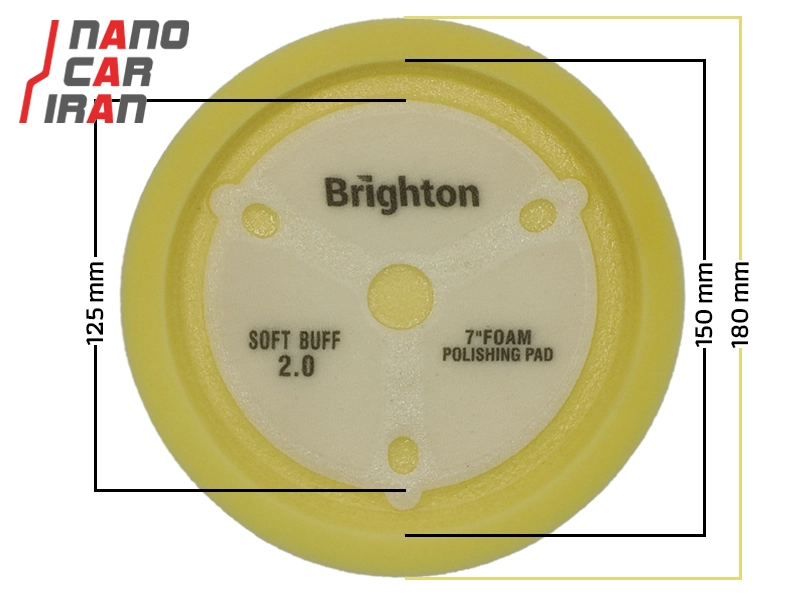 پد پولیش نرم روتاری کاسه ای برایتون 180میلی متری (7 اینچ) Brighton 180mm (7 inch) Soft Bowl-Shaped Rotary Polishing Pad